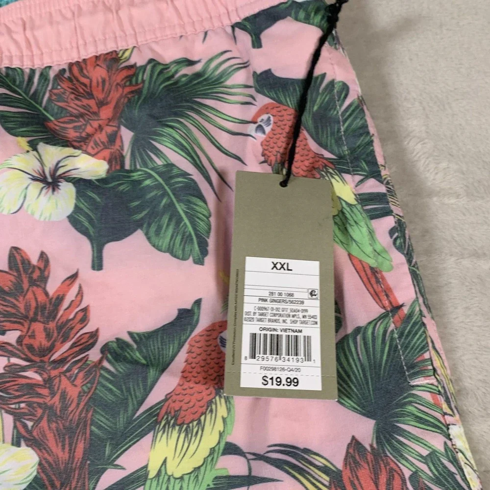 Goodfellow & Co Swim Trunks Mens 2XL Parrot Floral Stretch 7